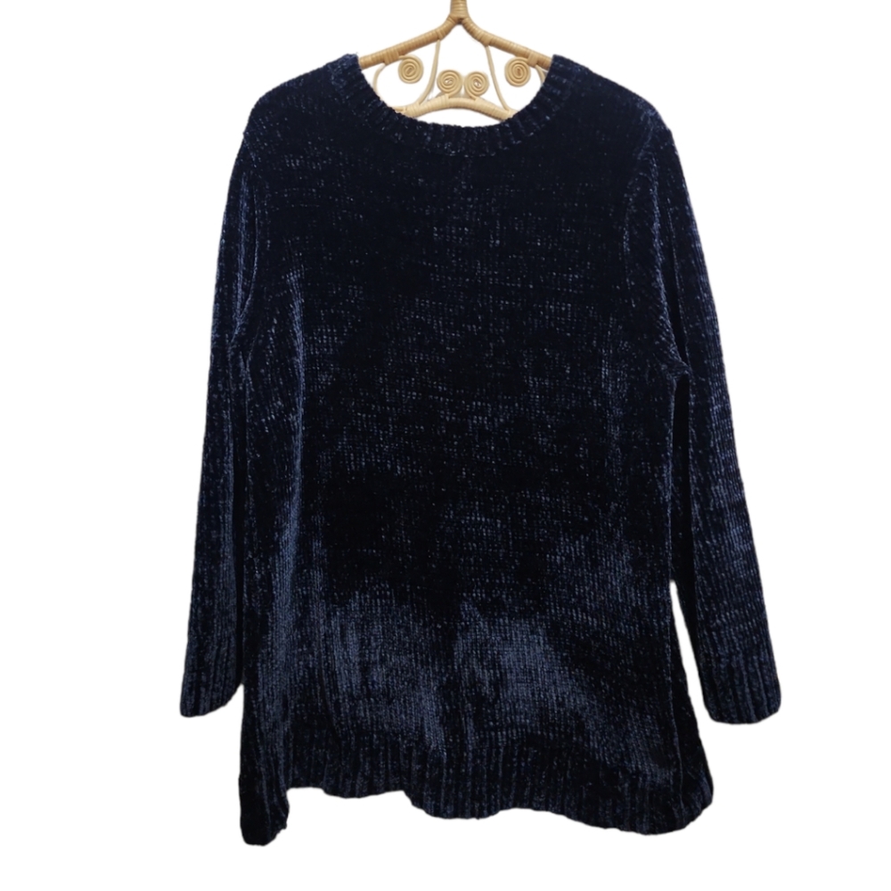 Orvis navy blue chenille sweater size XXL - Picture 3 of 3